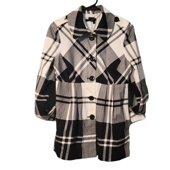 Sandro Sportswear Women's Black & White Plaid Blazer Size M - Picture 2 of 7